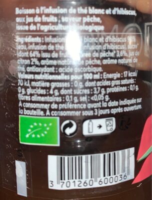 Jomo Thé Blanc Glacé Pêche Hibiscus